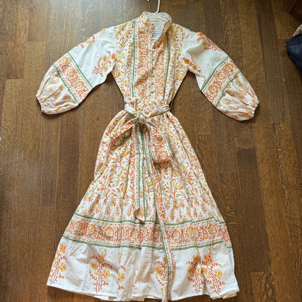 Sue Sartor printed Dress with sash size small